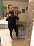 Black Cotton Comfort Pants Set